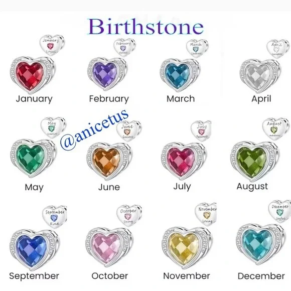 NWOT S925 Sterling Silver January Birthstone CZ Charm - Picture 7 of 7